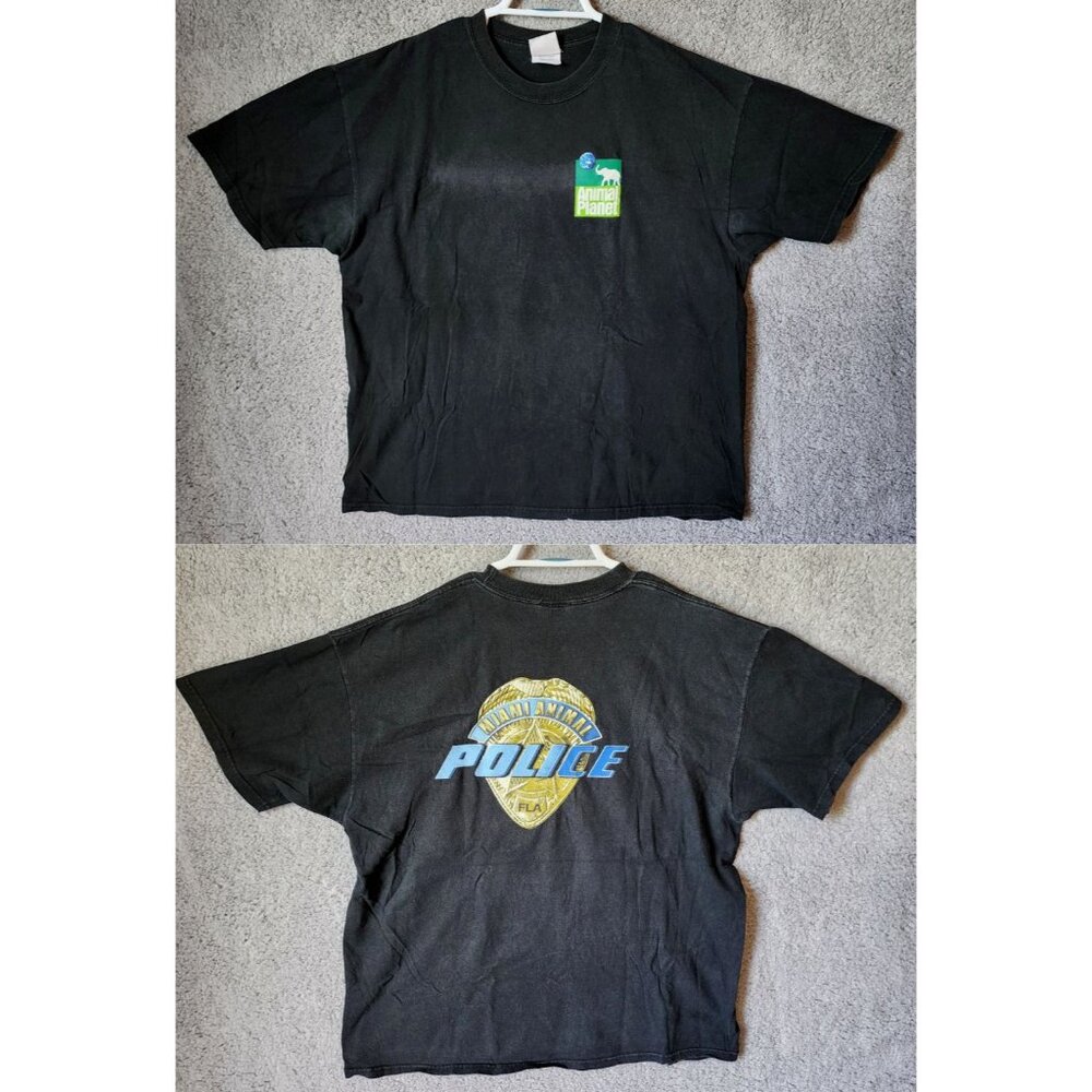 Discovery Channel Animal Planet Miami Animal Police Black T Shirt Size XL